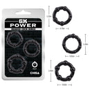 CHISA - Beaded Cock Rings 矽膠延時環 3件裝 黑色