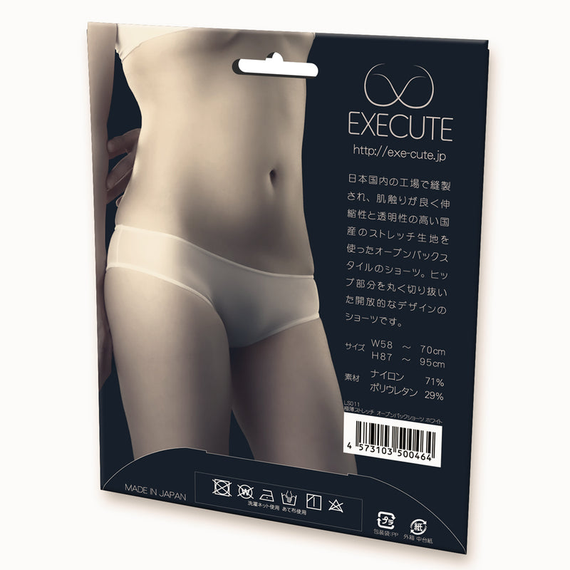 EXECUTE(日本) 極薄透視開洞美尻內褲 白色