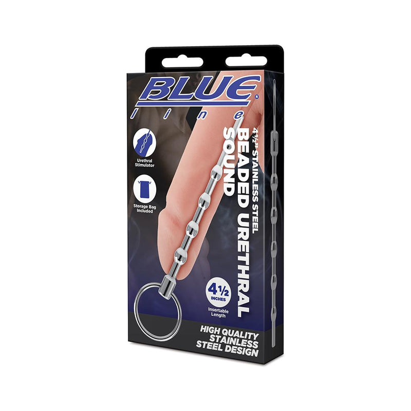 BLUE line(美國) 4.5" Stainless Steel Beaded Urethral Sound 不鏽鋼串珠尿道塞
