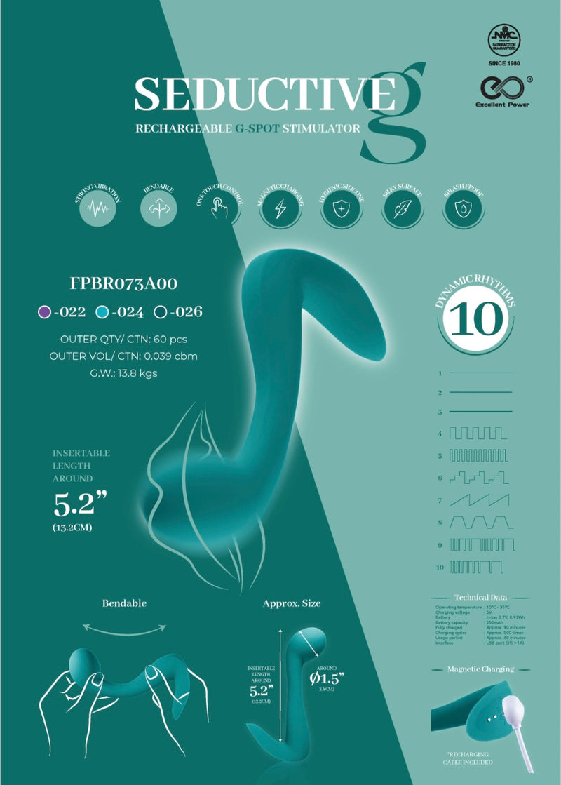 Excellent Power - SEDUCTIVE G - Rechargeable G-Spot Stimulator 音符G 點震動器 綠色