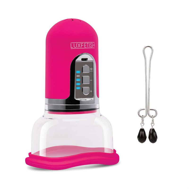Lux Fetish(美國) Rechargeable 4-Function Auto Pussy Pump With Clit Clamp 電動吸陰器