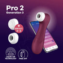 Satisfyer(德國) Pro 2 Generation3  APP控制吸吮陰蒂震動器 酒紅色