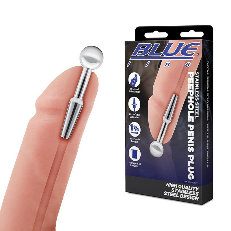 BLUE line(美國) Stainless Steel Peephole Penis Plug 不鏽鋼串珠尿道塞