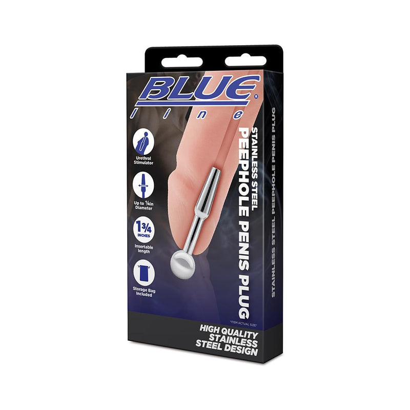 BLUE line(美國) Stainless Steel Peephole Penis Plug 不鏽鋼串珠尿道塞