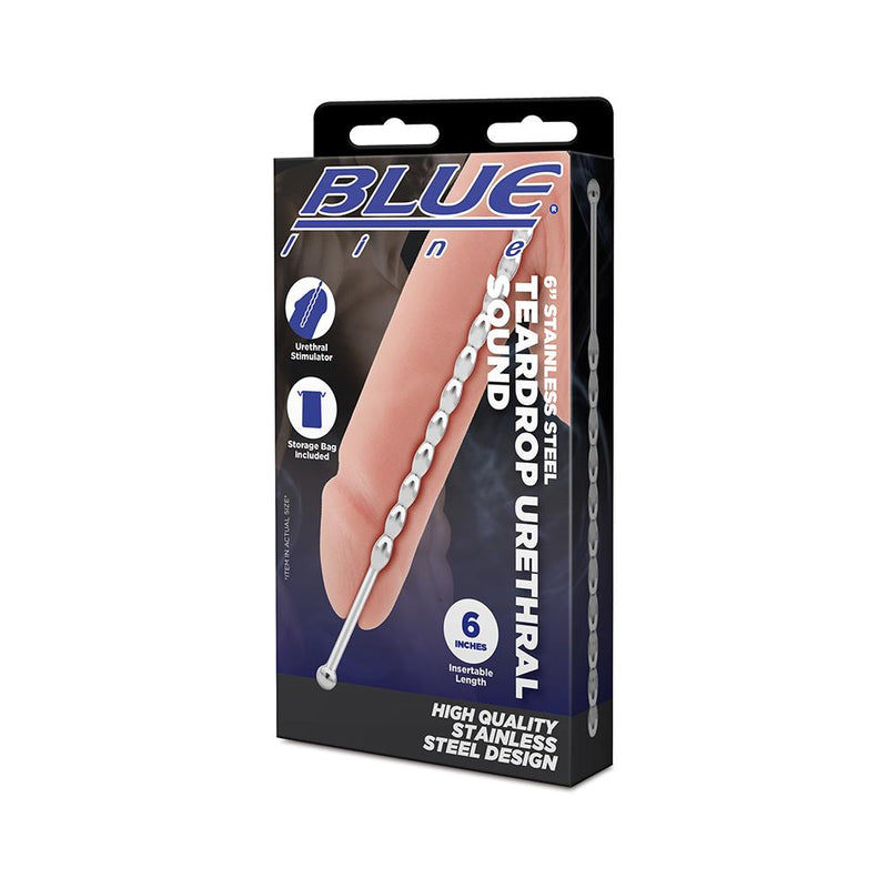 BLUE line(美國) 6" Stainless Steel Teardrop Urethral Sound 不鏽鋼串珠尿道塞