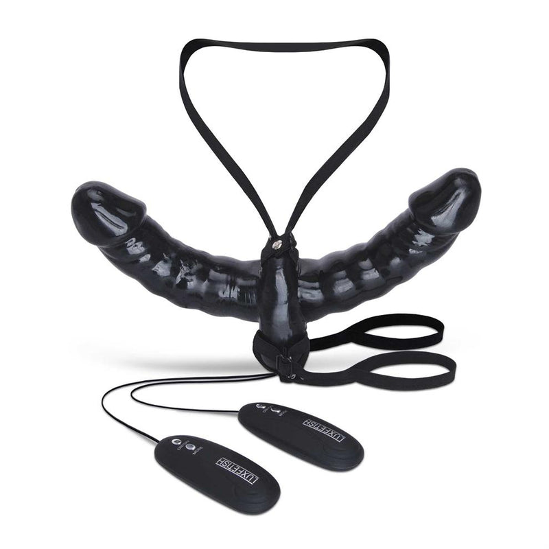Lux Fetish(美國) Vibrating Pleasure For 2 Double-Ended Strap-On 穿戴式雙頭震動假陽具
