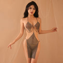 KR(日本) 性感時尚銀色面紗比基尼 KRW73