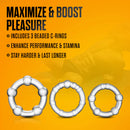 Blush(美國) Stay Hard - Beaded Penis Rings 矽膠延時環 透明 (3件裝)