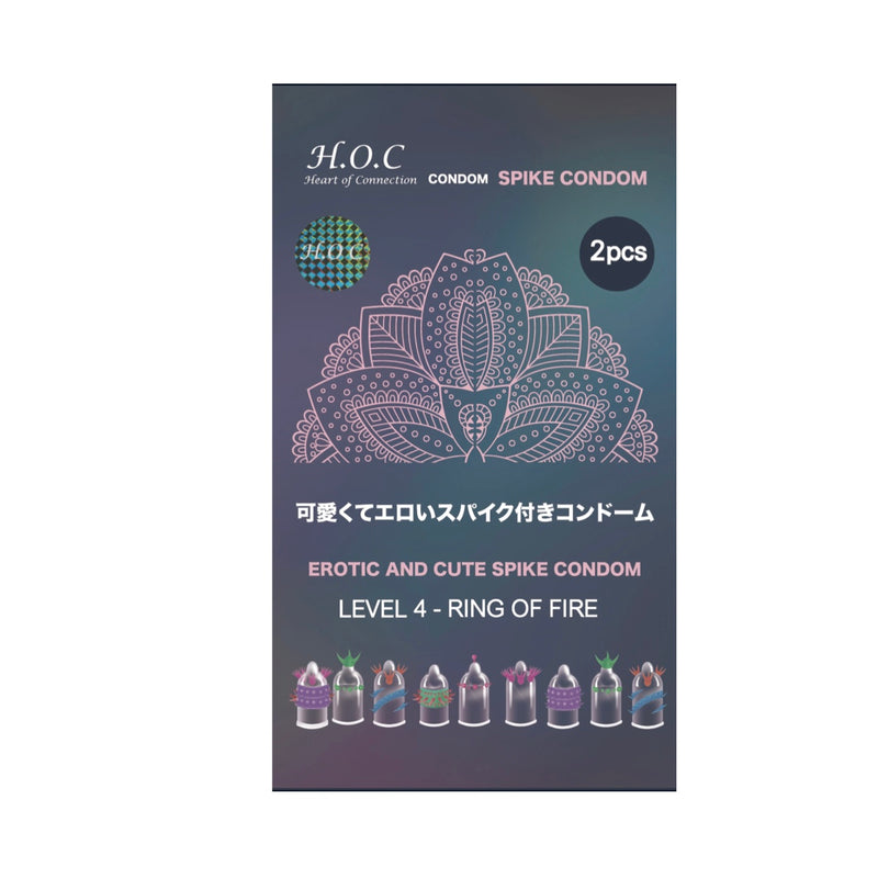 HOC - Spike Condom - Level 4 - RING OF FIRE 刺激型安全套 (2片裝)