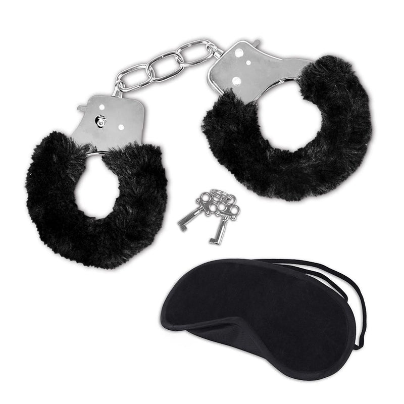 S&M Essentials(美國)Furry Cuffs & Eyemask毛毛手銬連眼罩 罵色/豹紋