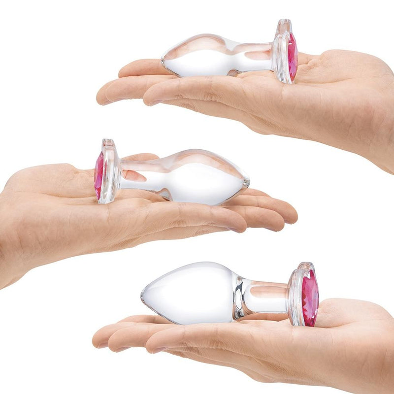 Glas(美國) 3PC Heart Jewel Glass Anal Training Kit 後庭訓練套裝