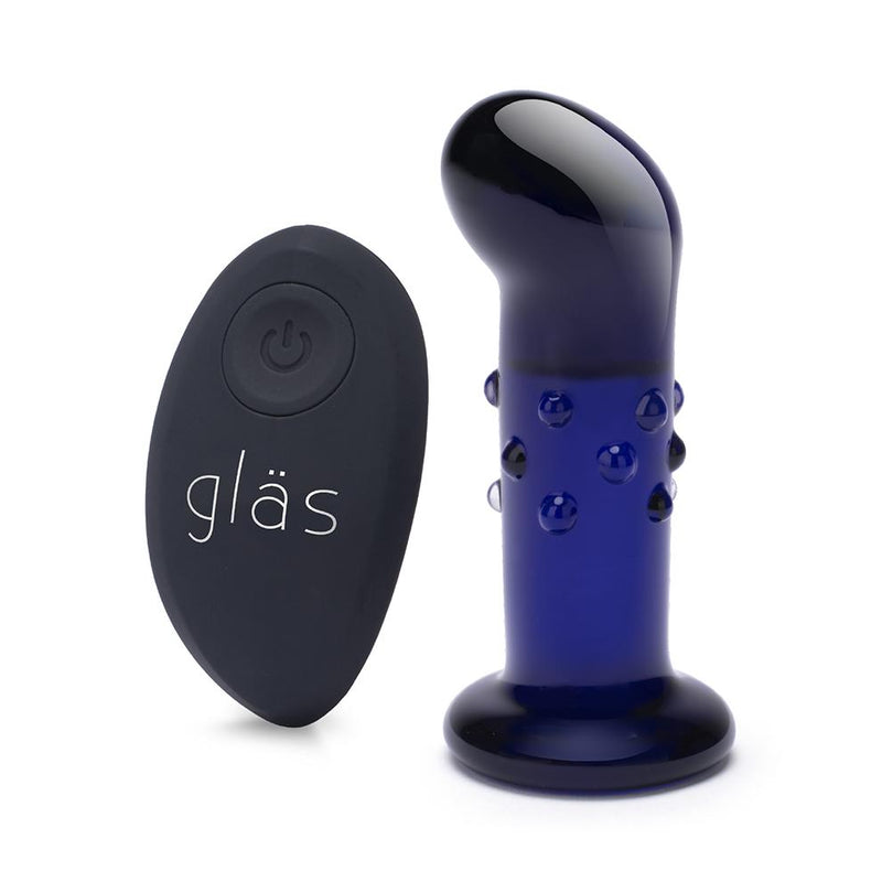 Glas(美國) 4" Remote ControlledVibrating Dotted G-Spot玻璃遙控震動肛塞