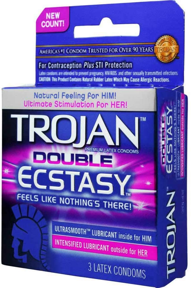 Trojan(美國)Trojan Double Ecstasy 雙重超羅紋潤滑安全套(3片裝)