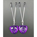 NPG(日本) 奴隸伊卡心形鑽石吊咀乳頭夾 (紫色)