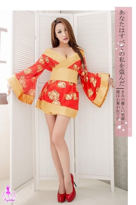 Annamu(台灣) 火紅金玫瑰三件式和服裝 NA14030049