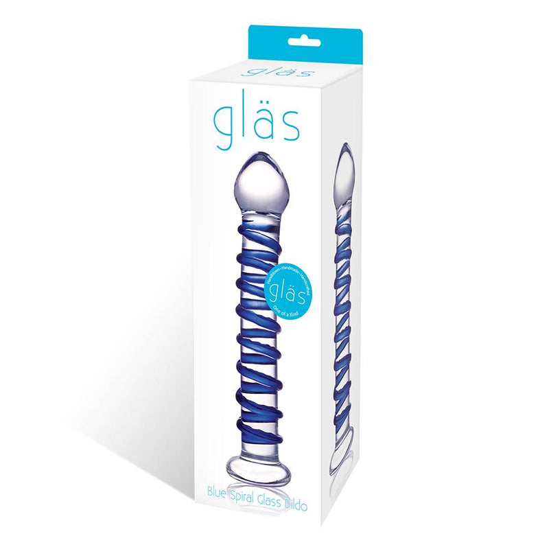 Glas(美國) Blue Spiral Glass Dildo藍色螺旋玻璃假陽具