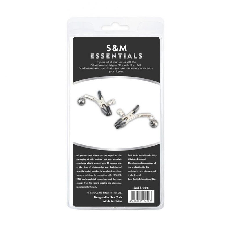 S&M Essentials(美國) Clip with Black Bell 黑鈴乳頭夾