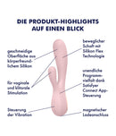 Satisfyer(德國) Mono Flex 手機遙控雙頭震動棒 玫瑰紅/白色/粉色