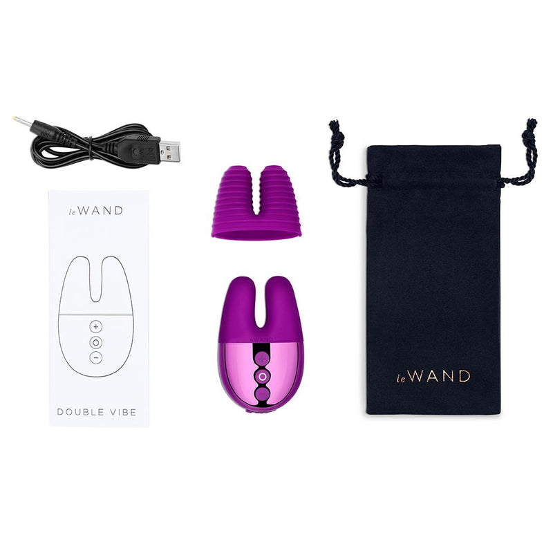 Le WAND(美國) DOUBLE VIBE 充電式雙摩打震動器 白金/紫色