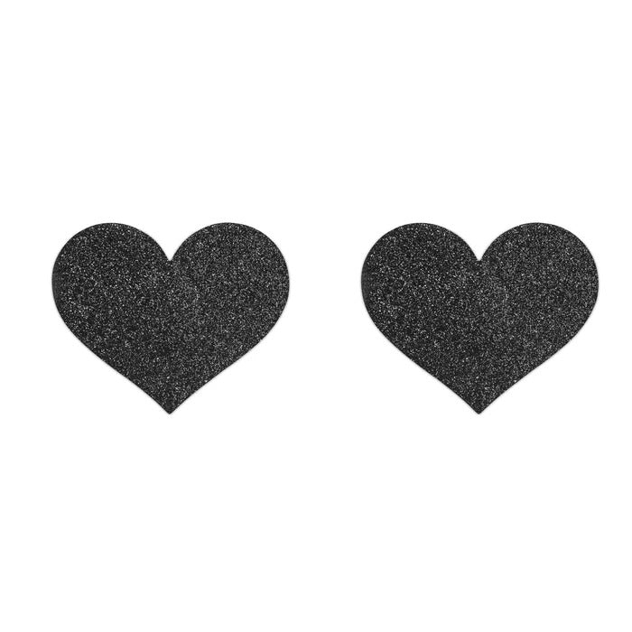 Bijoux Indiscrets(西班牙) Flash · Heart Pasties 可重用閃亮心形乳貼 金色/ 黑色
