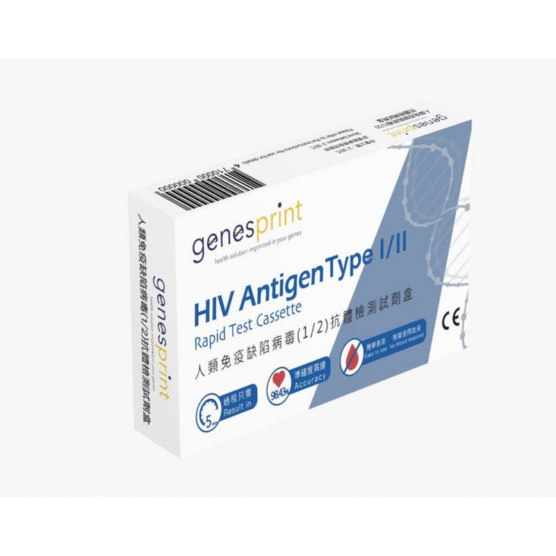 Genesprint - 常見性病快測包 人類免疫缺陷病毒（HIV）I/II 型 抗原檢測試劑盒