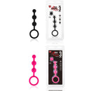 Hustler(美國) All About Anal Silicone Anal Beads 3 Balls 5.5吋拉珠型後庭塞 黑色/桃紅色