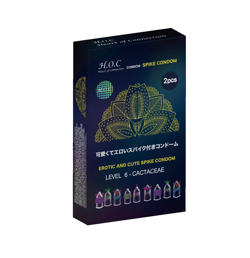 HOC – Spike Condom - Level 6 - CACTACEAE 刺激型安全套 (2片裝)