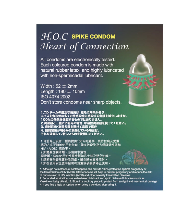 HOC – Spike Condom - Level 6 - CACTACEAE 刺激型安全套 (2片裝)