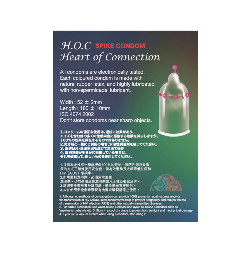 HOC - Spike Condom - Level 1 - BLESSING BALL 刺激型安全套 (2片裝)