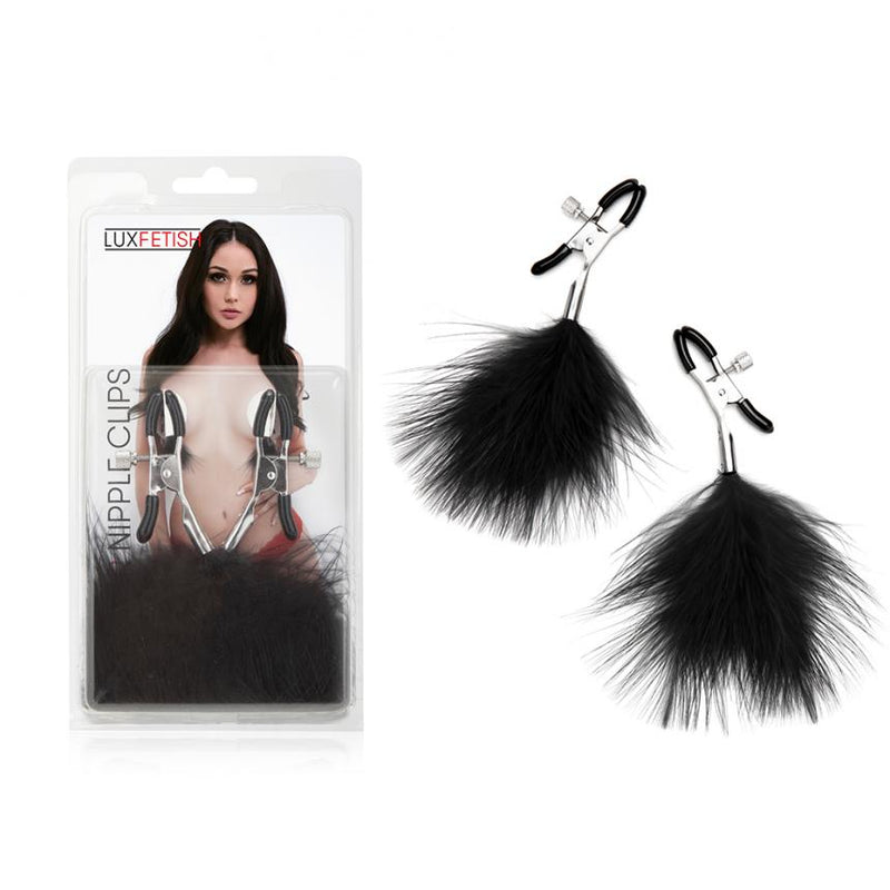 Lux Fetish(美國) Feather Nipple Clamps黑色羽毛乳頭夾