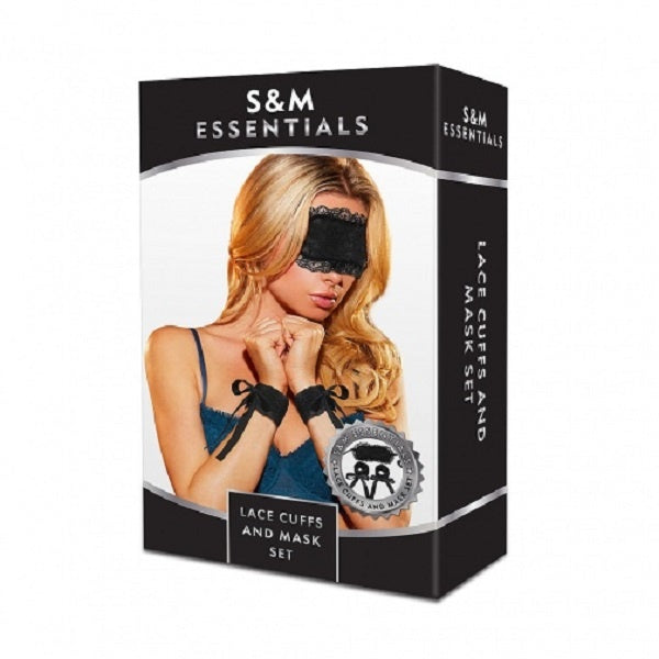 S&M Essentials(美國) Lace Cuffs And Mask Set 蕾絲手銬和眼罩