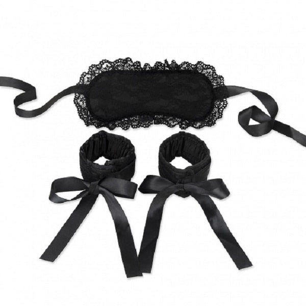 S&M Essentials(美國) Lace Cuffs And Mask Set 蕾絲手銬和眼罩