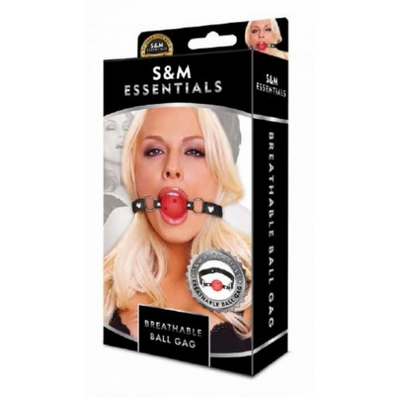 S&M Essentials(美國)Breathable Ball Gag口塞球 黑色/紅色