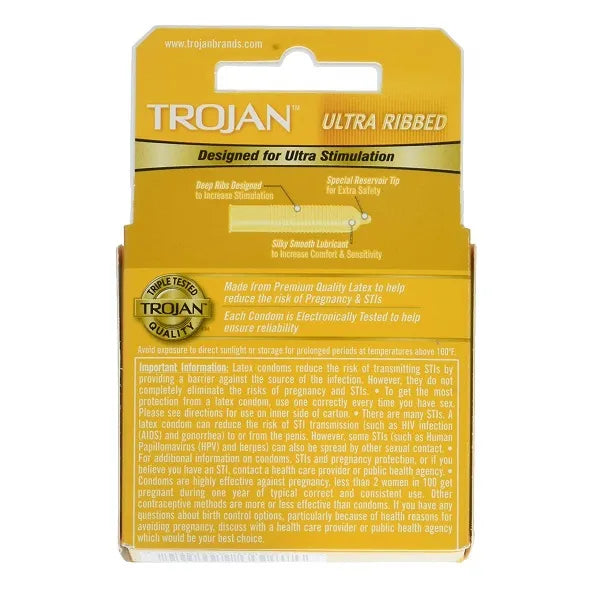 Trojan(美國) 激情螺旋紋潤滑乳膠安全套 3片裝