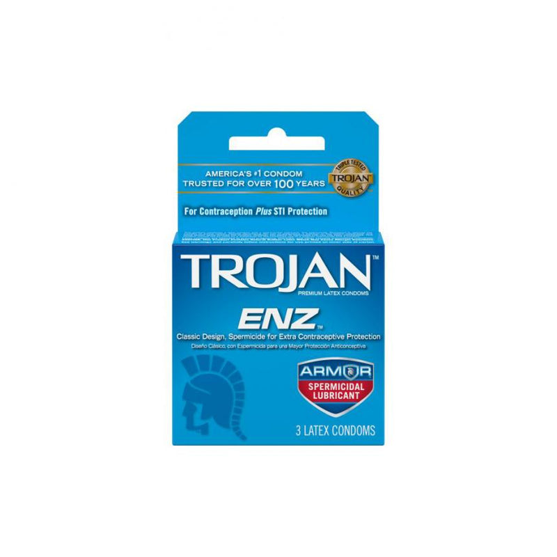 Trojan(美國) ENZ Armor Spermicidal殺精潤滑液安全套 3片裝